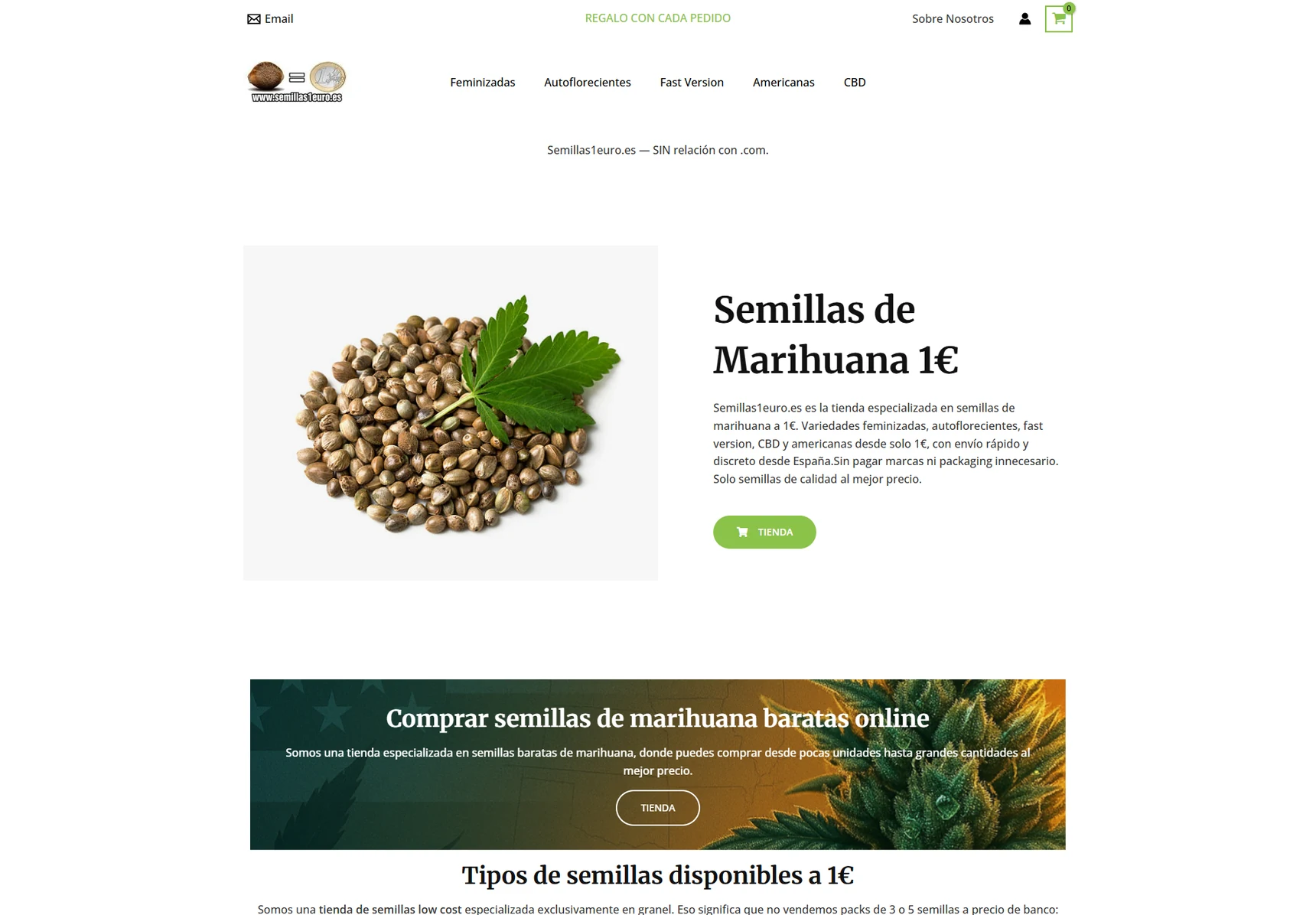 Captura real de la tienda Semillas 1 Euro